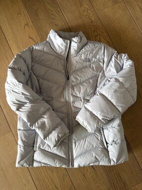 The North Face Light Gray Quilted Down Jacket